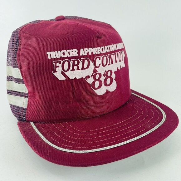 Ford Convoy '88 Mesh Snapback Trucker Appreciation Month 3 Stripe Hat Cap USA - Picture 1 of 9